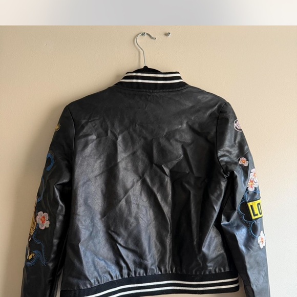 Embroidered Black Bomber Jacket - Picture 5 of 5